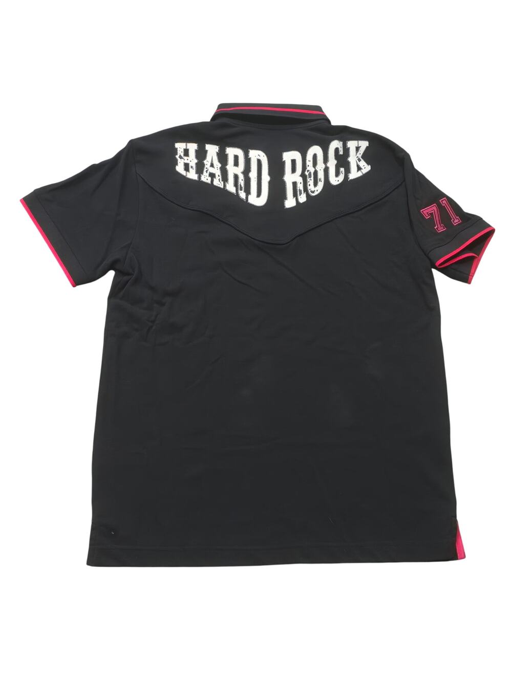 Hard Rock Hotel Daytona Beach Black Distressed Rocker 71 Polo Shirt